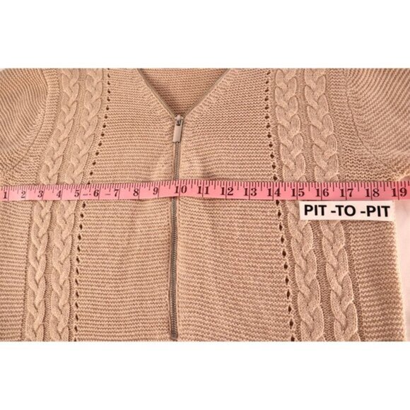 New York & Company Women's Knit‎ Sweater with Zip Front & Cable Detail Size M - Picture 6 of 11